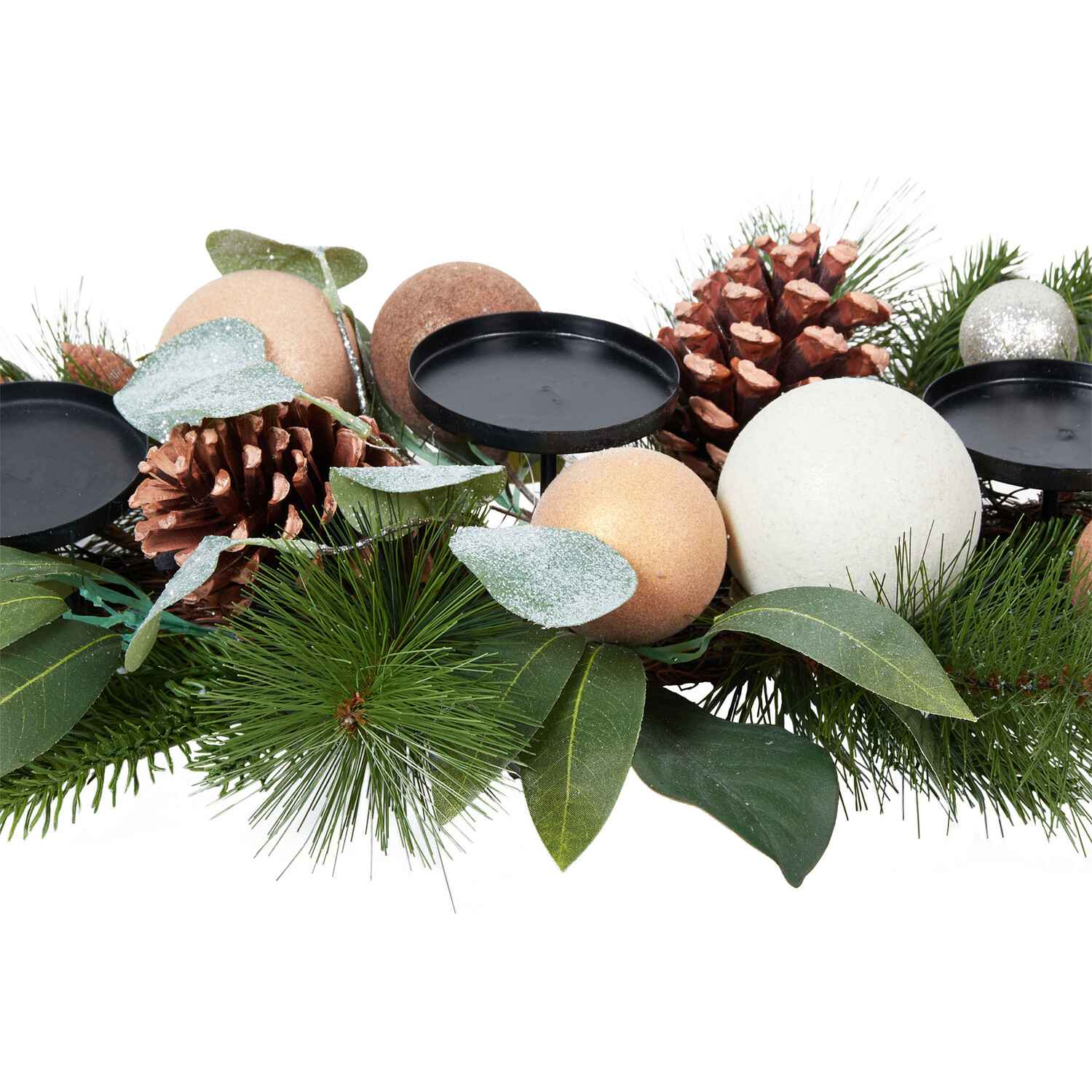 Natural Pinecone Bauble Candle Holder - Green Image 2