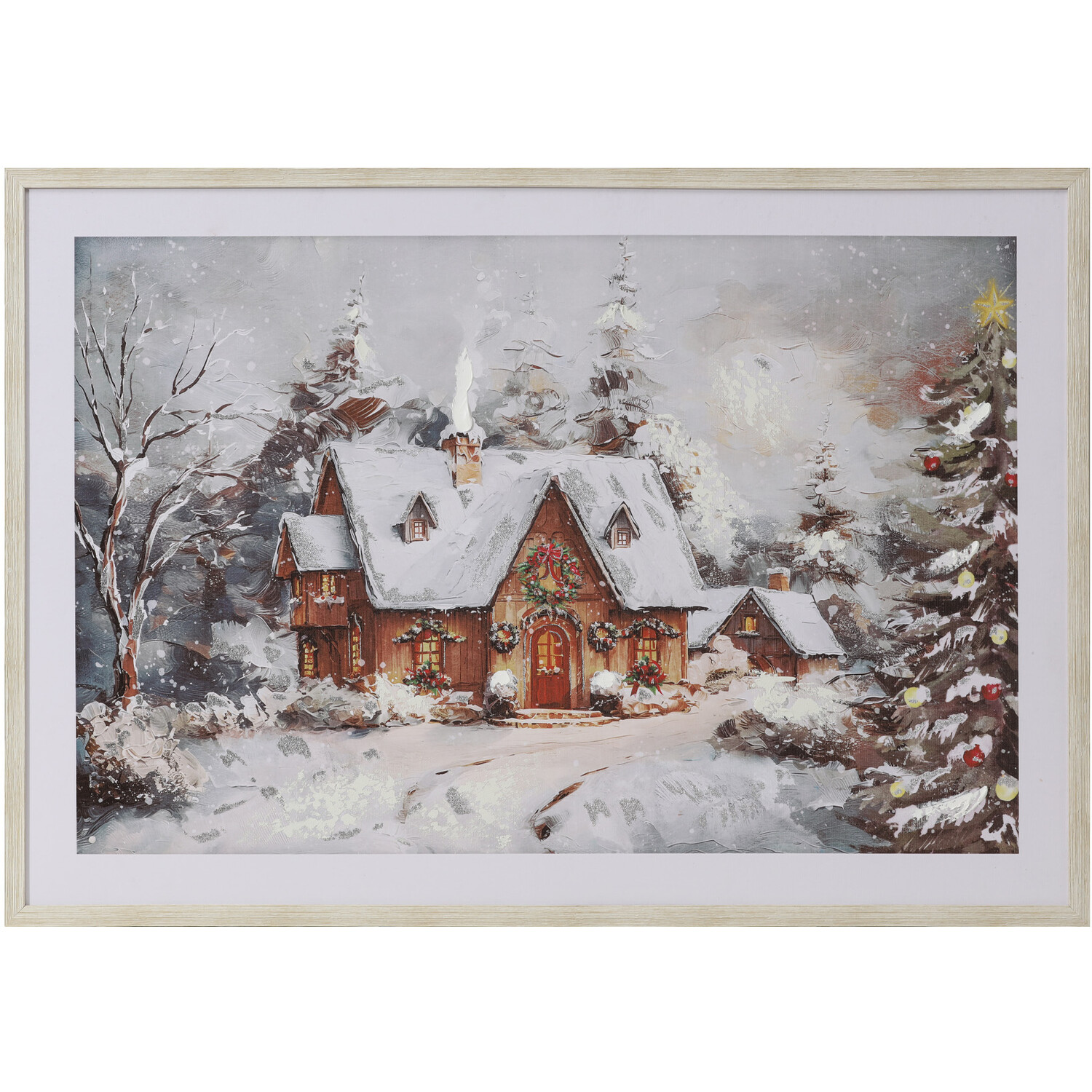 Foiled Snowy Cottage Framed Wall Art Image 1