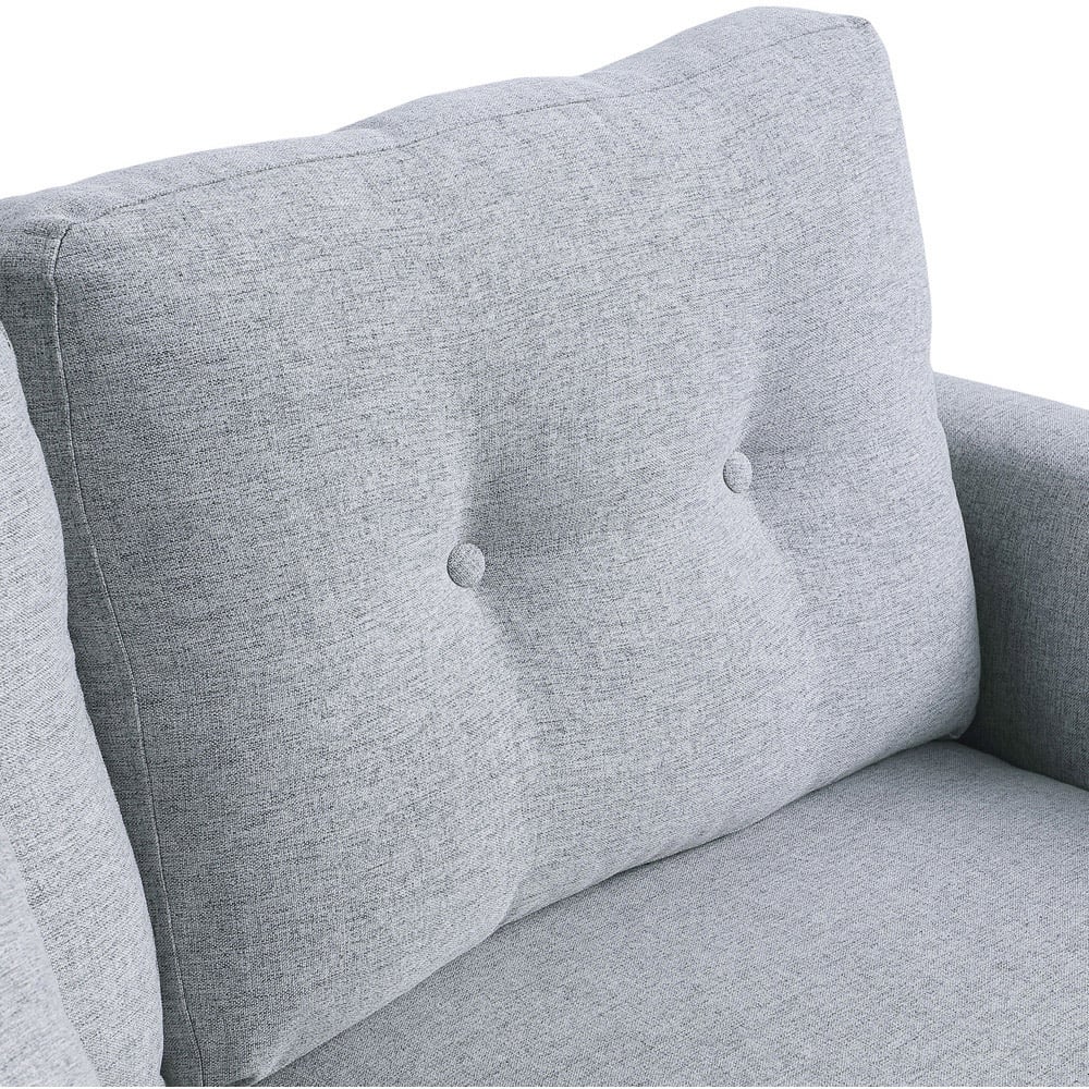 Portland 2 Seater Light Grey Linen Loveseat Sofa Image 7