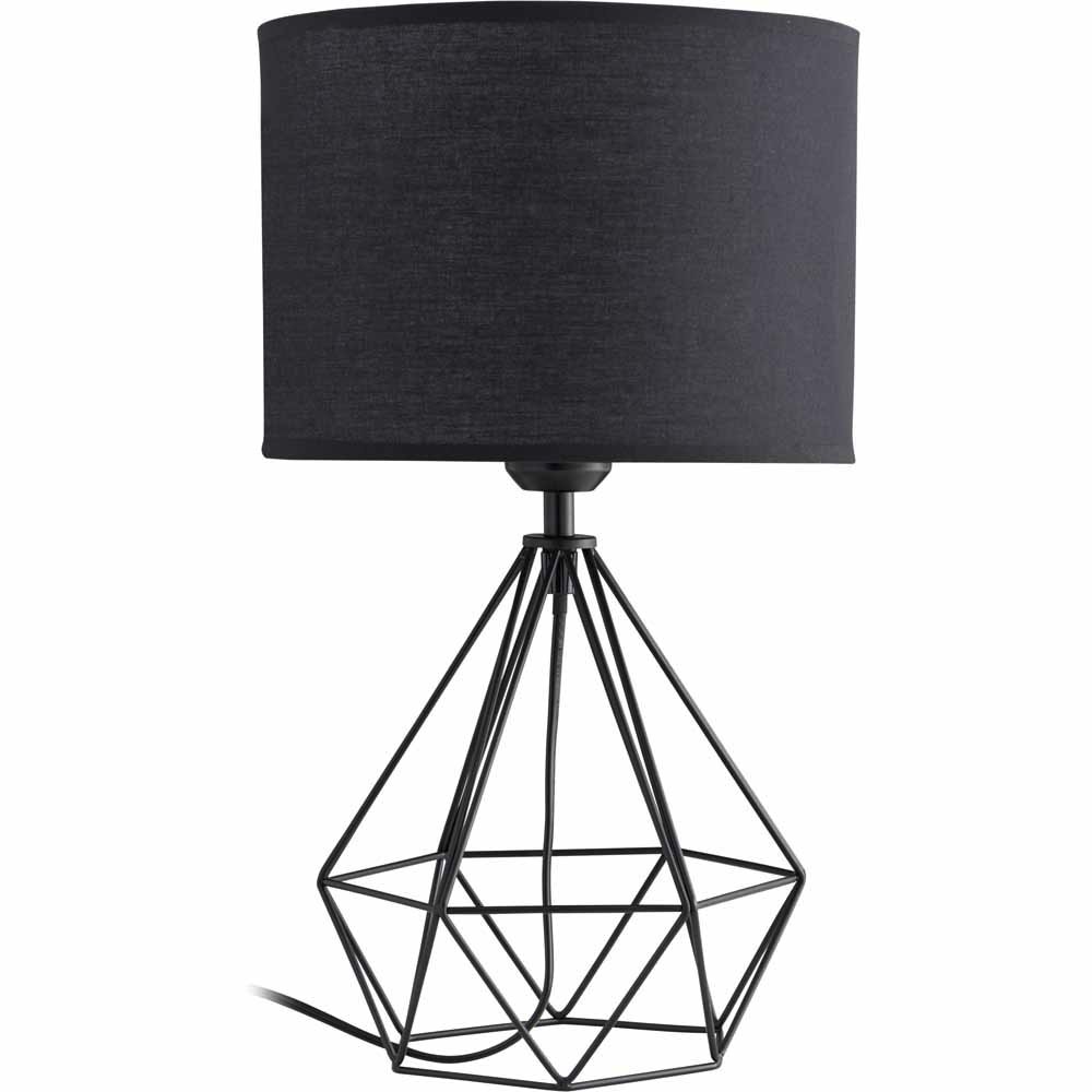 Wilko Black Matt Wire Table Lamp Image 1