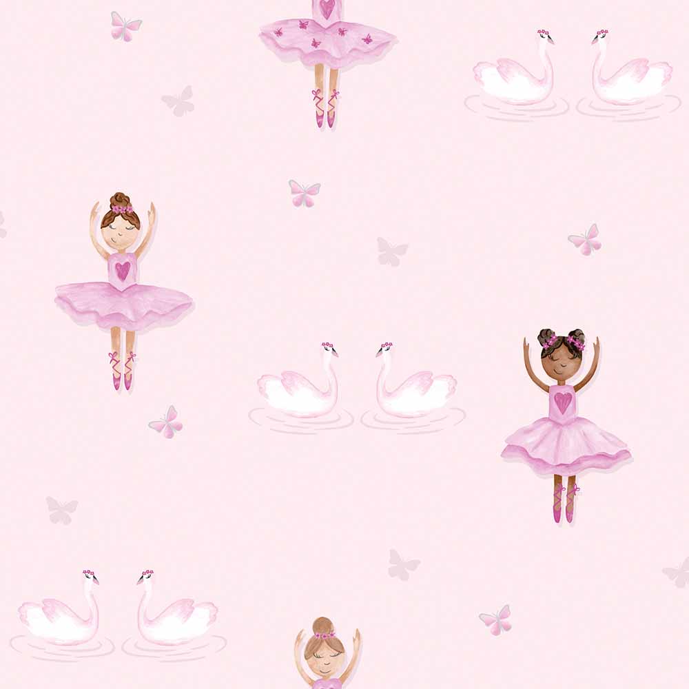 Holden Decor Ballerina Pink Glitter Wallpaper Image 1