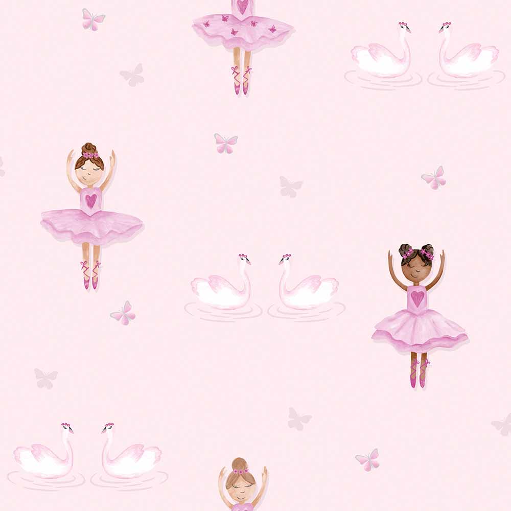 Holden Decor Ballerina Pink Glitter Wallpaper Wilko