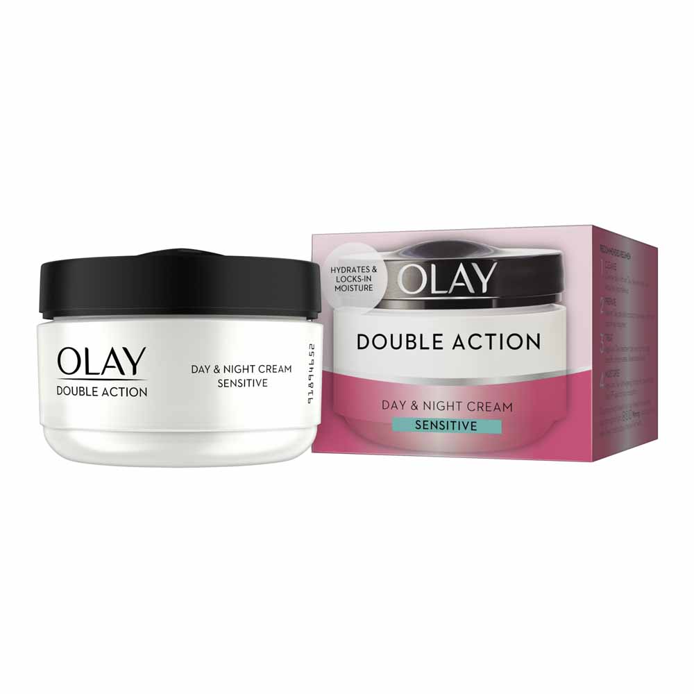 Olay Double Action Sensitive Day and Night Cream Case of 4 x 50ml Image 4