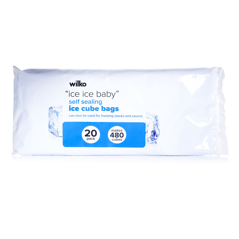 Wilko Ice Cube Bags Clear 20 Pack