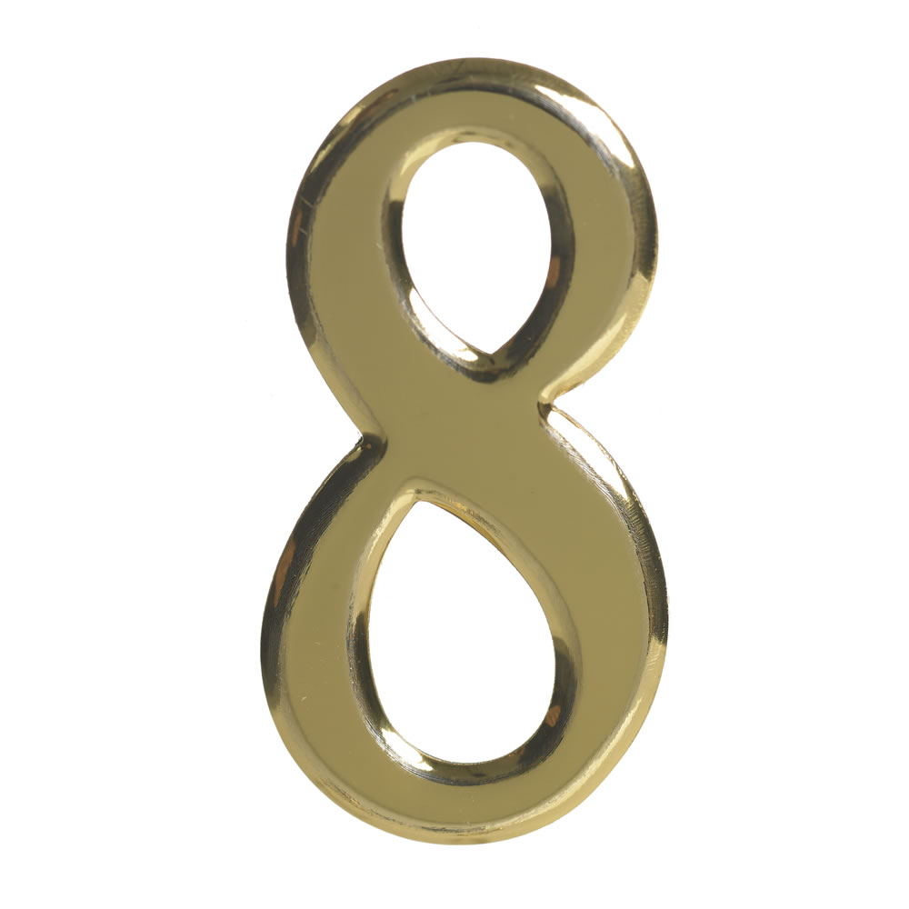 Wilko Numeral 8 Gold Effect 3in Image