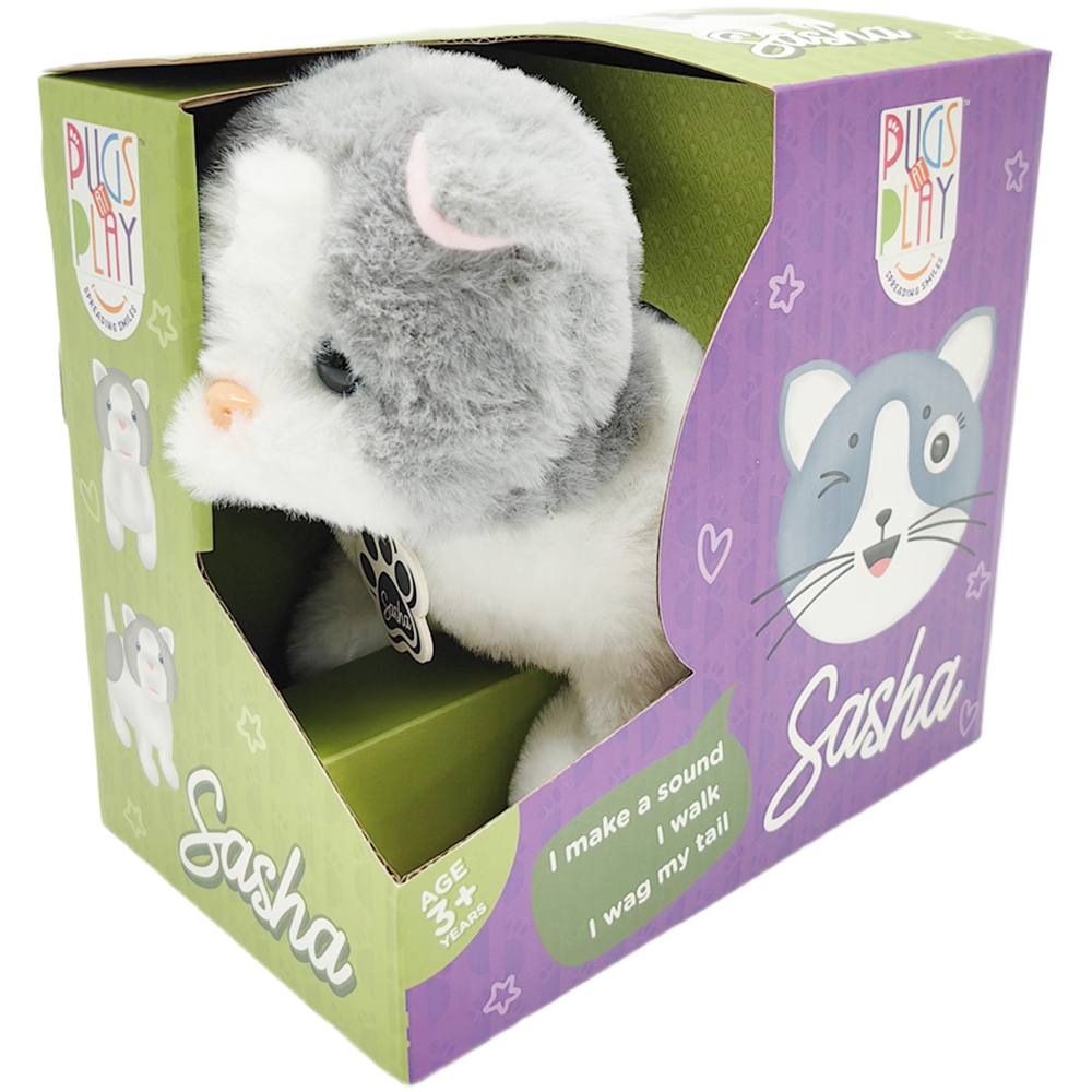 Pugs at Play Sasha Interactive Walking Cat Plush Soft Toy Image 2
