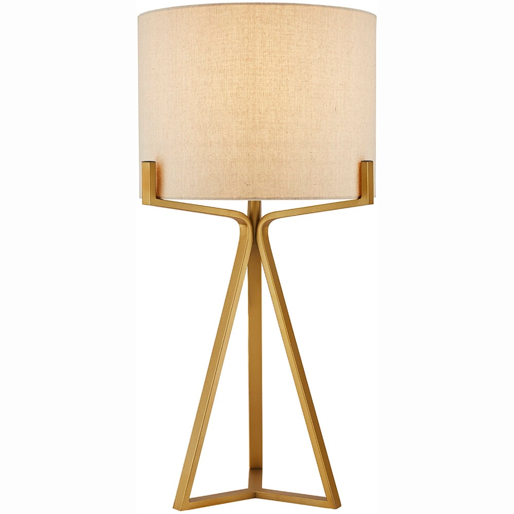 The Lighting and Interiors Clifford Brushed Gold Base Table Lamp Image 3