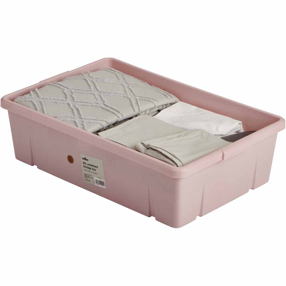 Wilko Pink Blush Underbed Storage Box Wilko