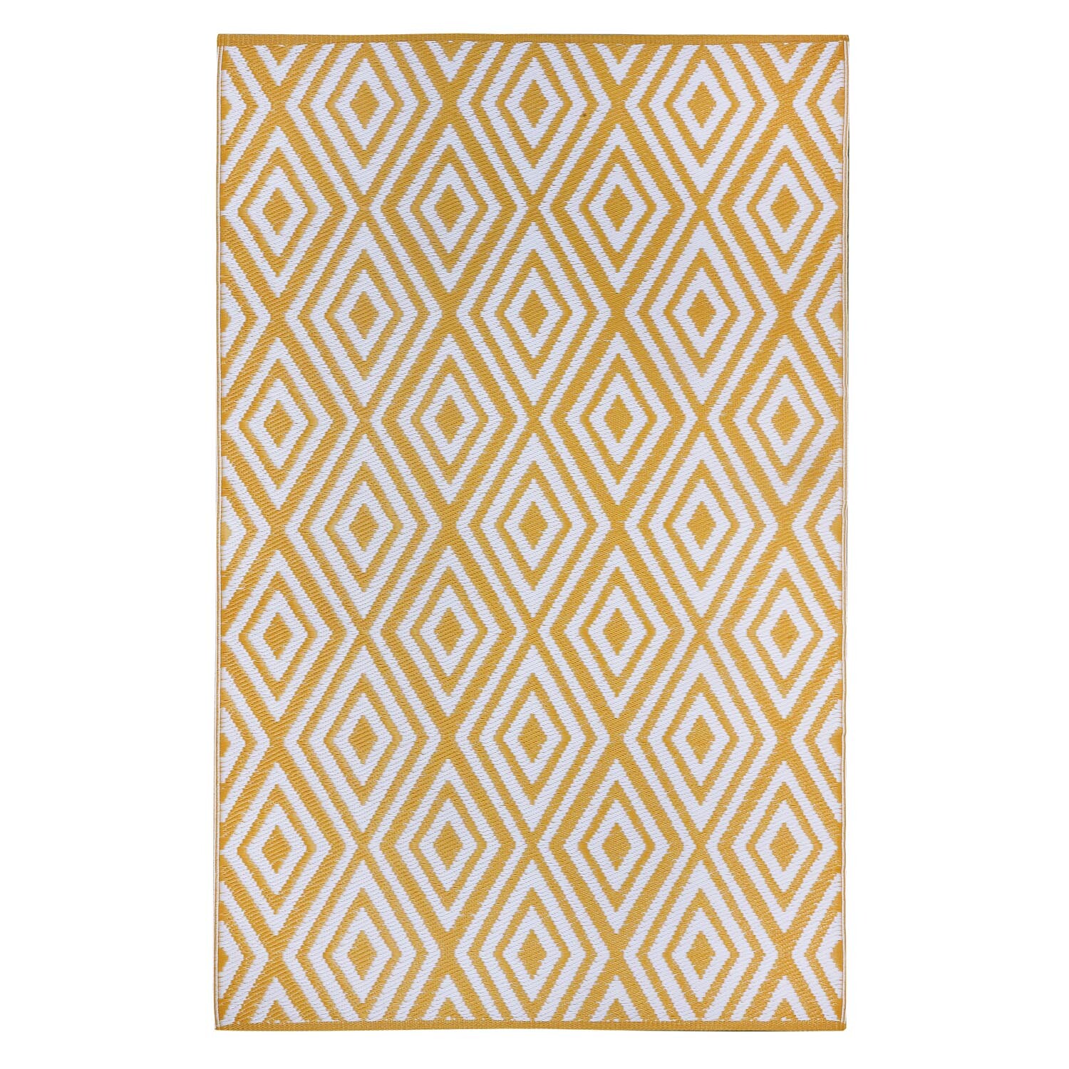 Diamond Outdoor Rug - Ochre Image 1