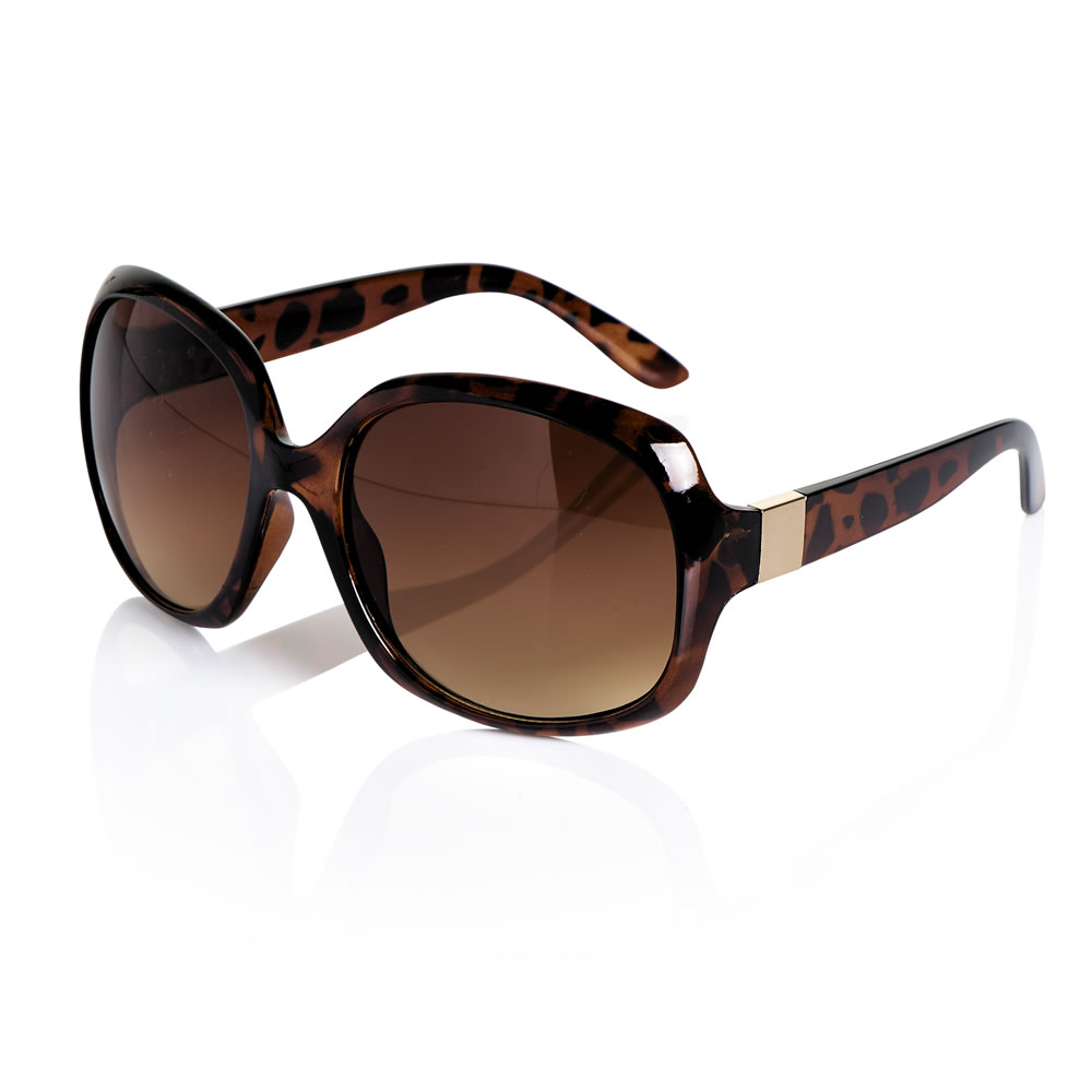 Ladies Sunglasses Brown Gold Detail Image