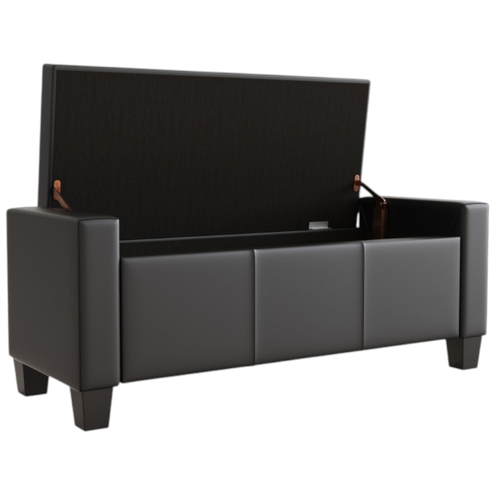 GFW Verona Black Ottoman Storage Bench Image 3