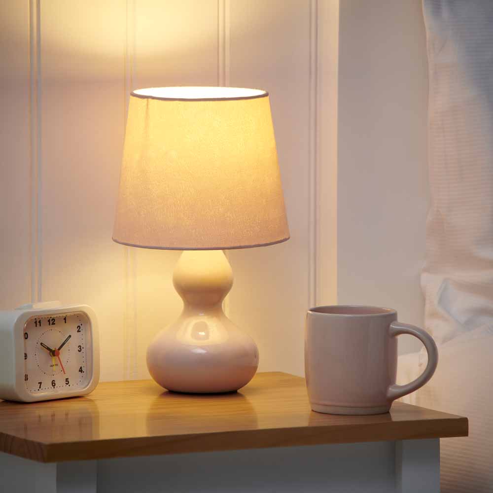 Wilko Ceramic Lamp Pink Image 4