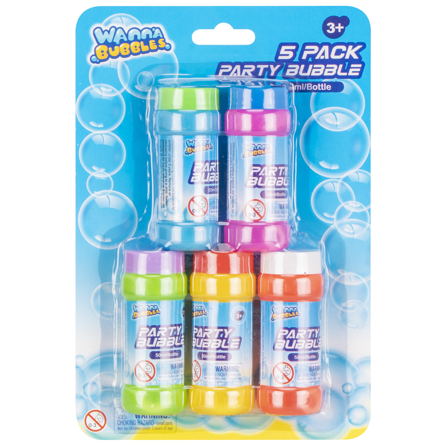 Wanna Bubbles Party Bubble Bottles 50ml 5 Pack Image