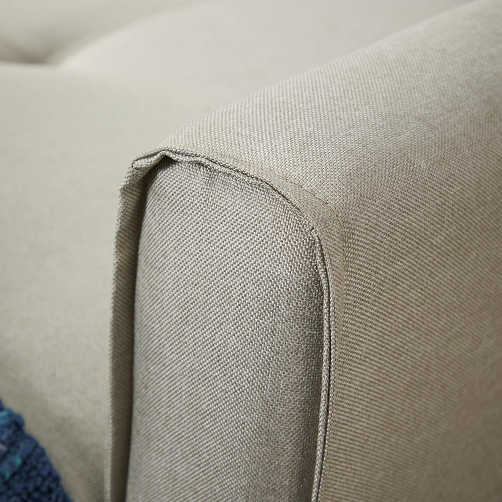 Home Source Charleston 2 Seater Beige Linen Sofa Bed Image 6