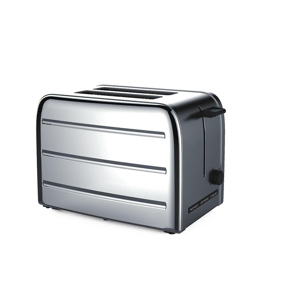 Wilko Stainless Steel Ribbed 2 Slice Toaster Image
