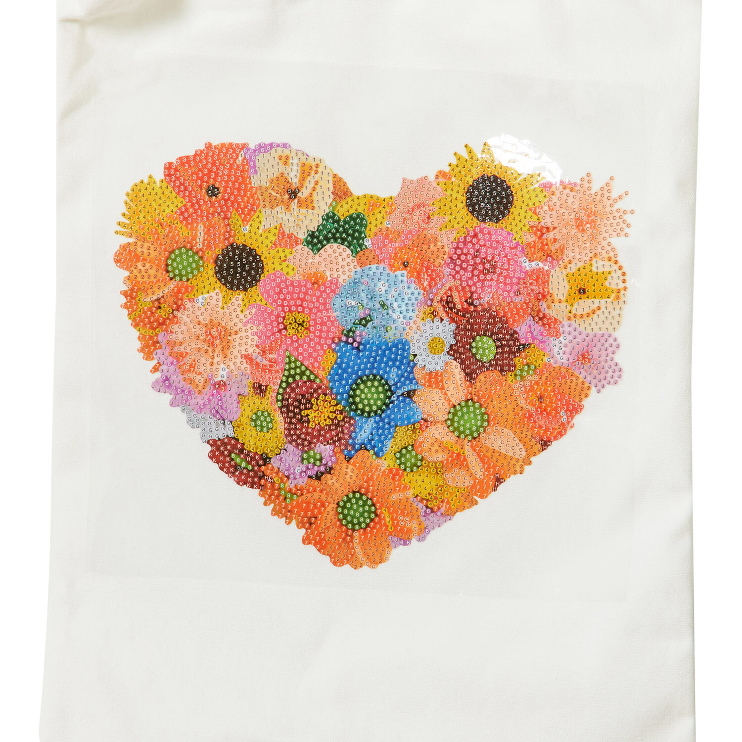Heart or Flowers Diamond Painting Bag - White Image 3