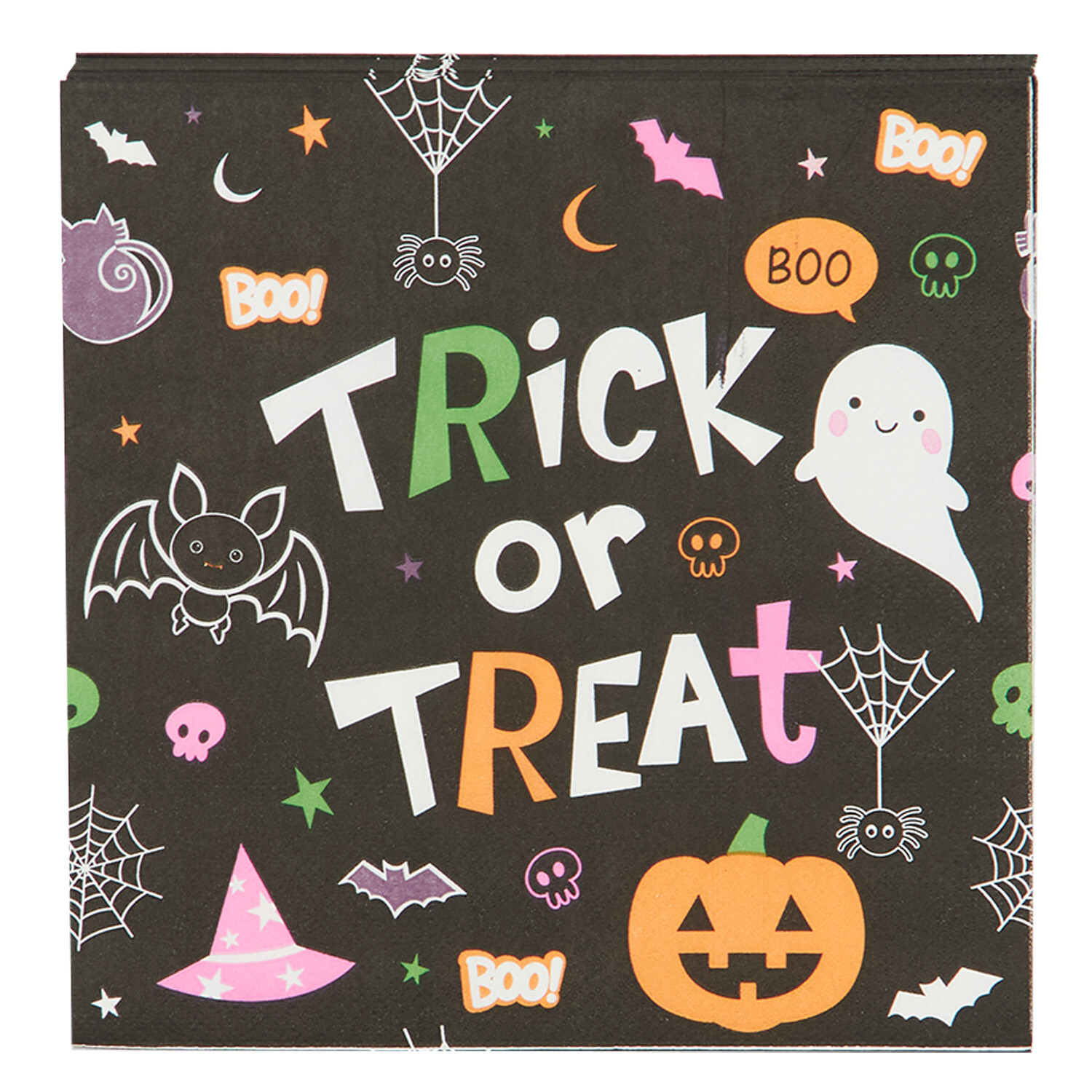 Pack of 16 Trick or Treat Napkins - Multicolour Image 3