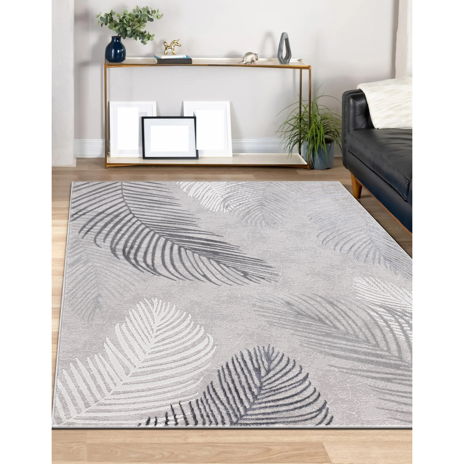 Leaf Sunset Rug - Grey / 120cm Image 2