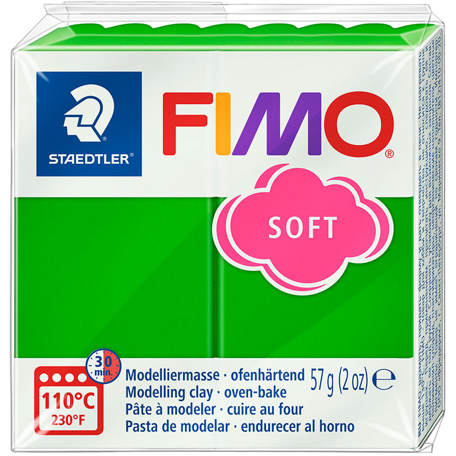 Staedtler FIMO Soft Modelling Clay Block - Apple Green Image 3