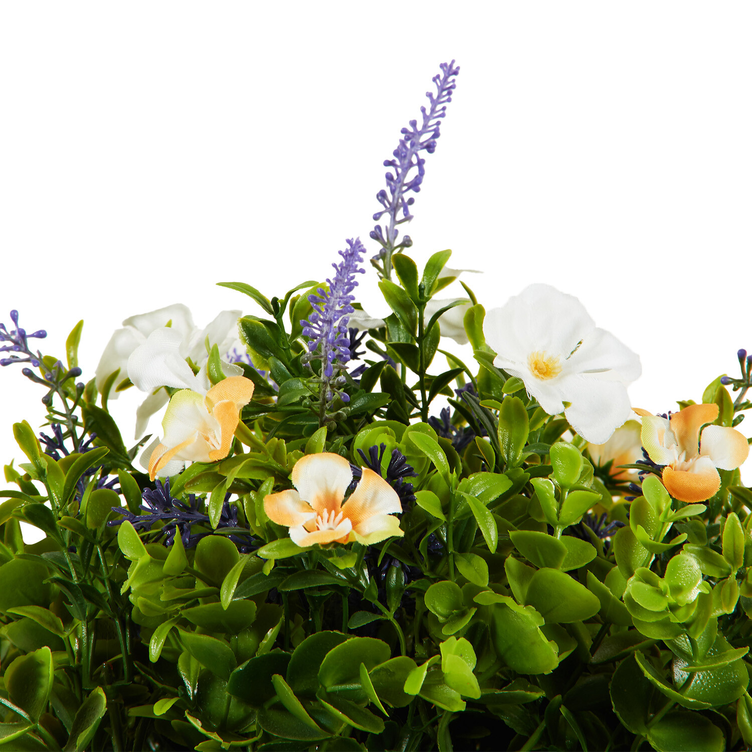 Petunia and Lavender in Rattan Pot - Multicolour Image 3
