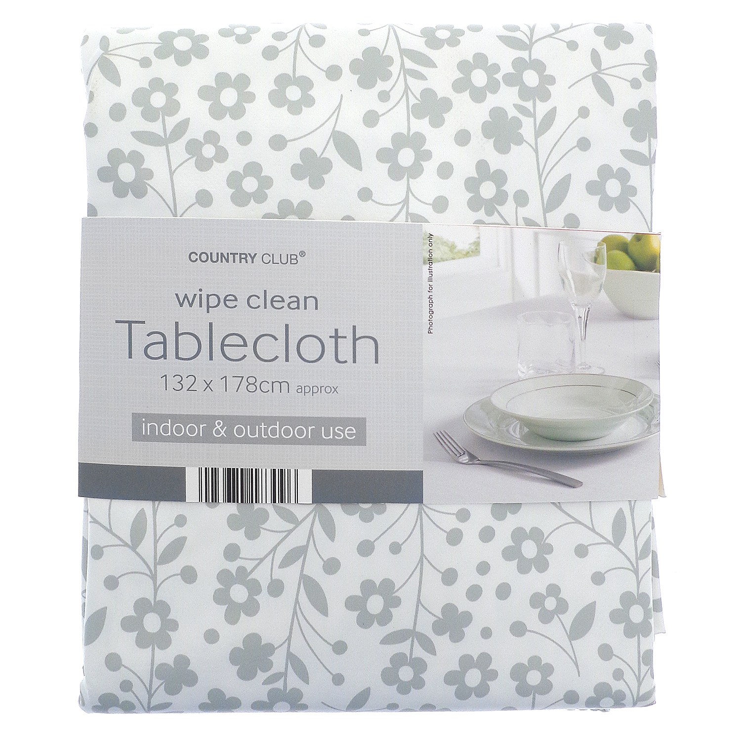 Ditsy Floral Grey Table Cloth Image 1