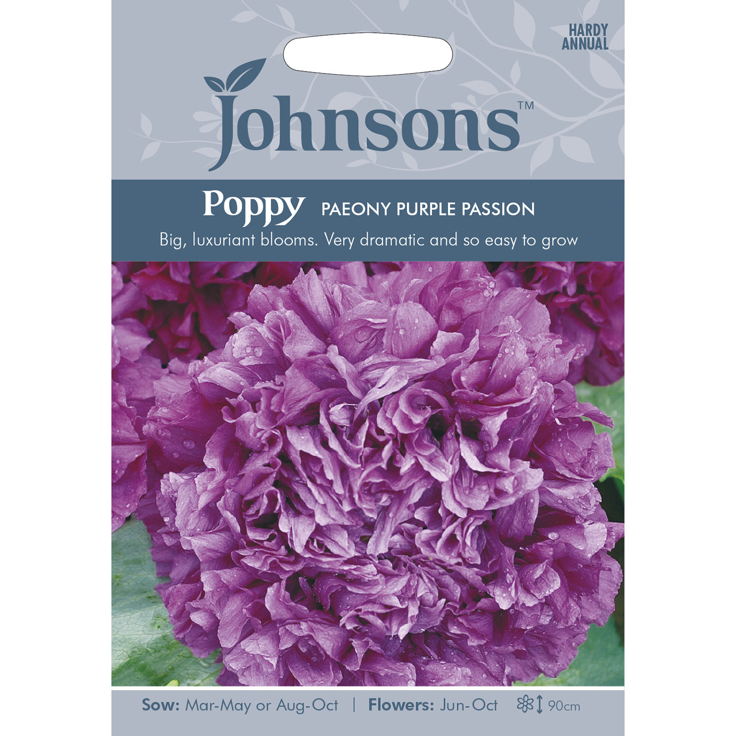 Johnsons Poppy Paeony Purple Passion Flower Seeds Image 2