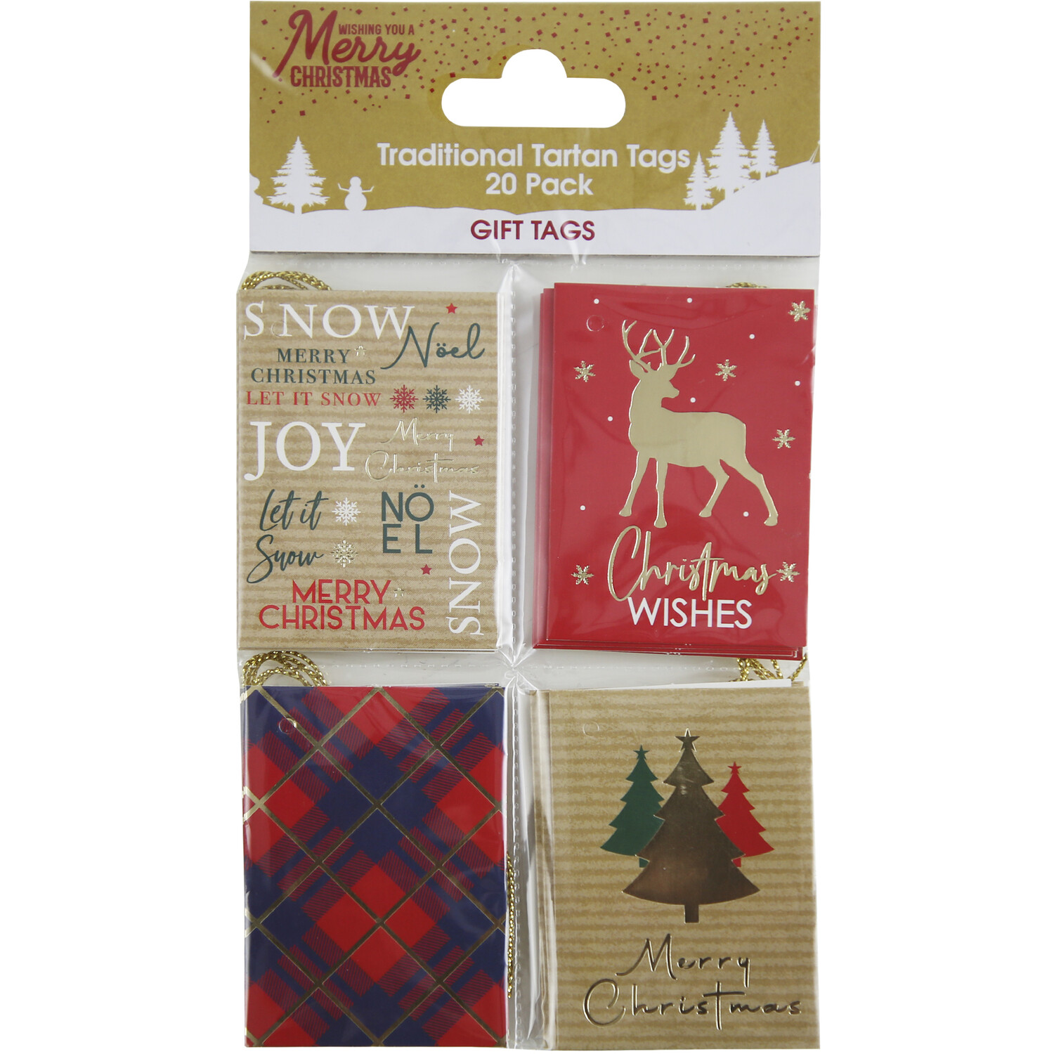Pack of 20 Traditional Tartan Gift Tags Image