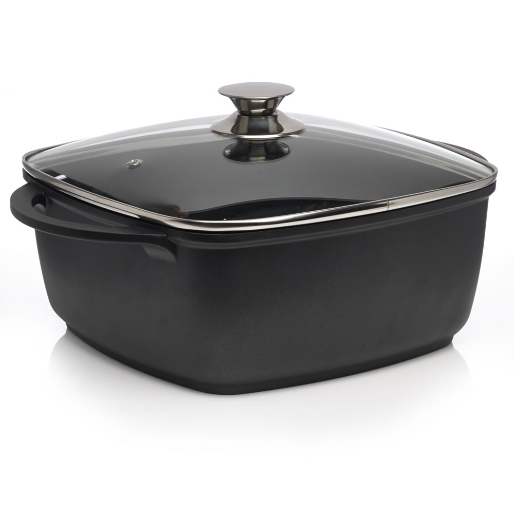 Wilko Die Cast Casserole Square Aluminium 28cm Wilko