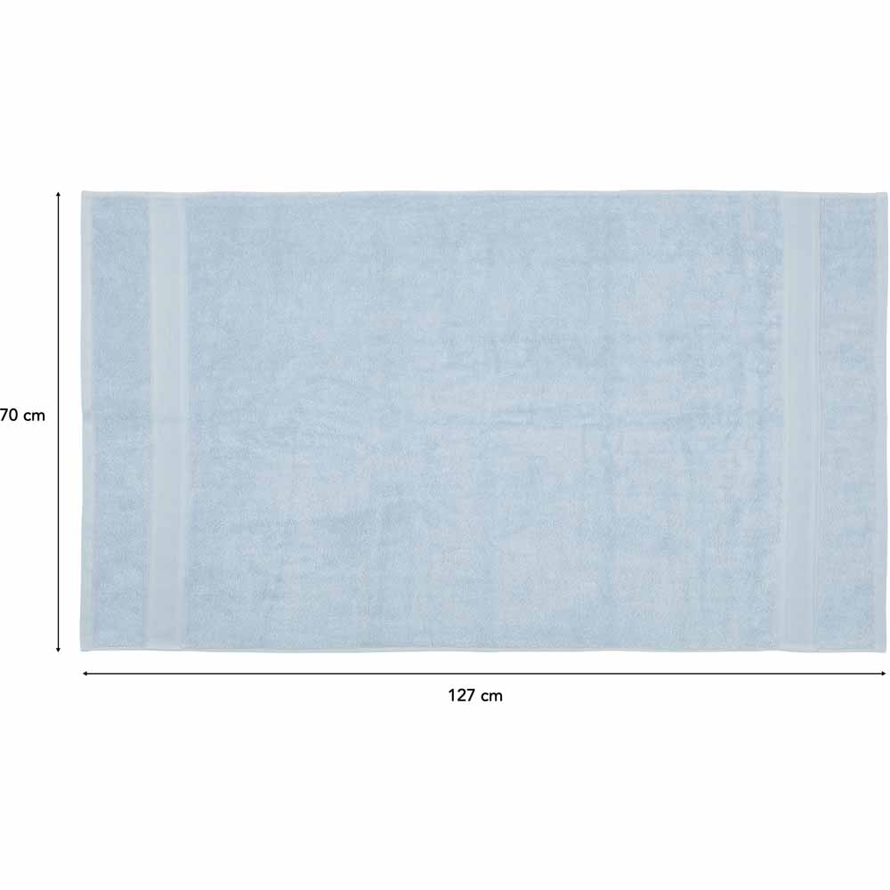 Wilko Supersoft Chambray Blue Bath Towel Image 3