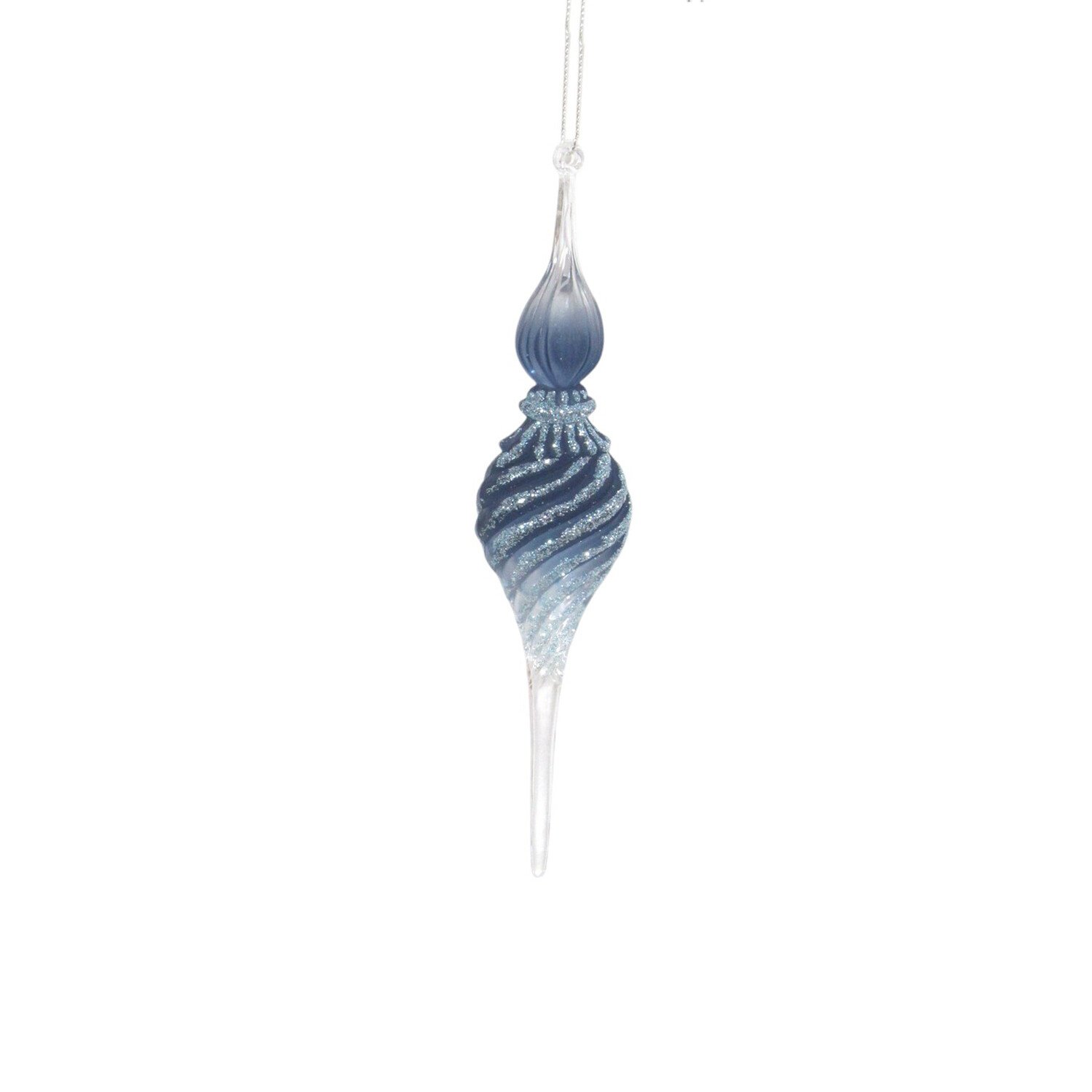 Frosted Blue Icicle Hanging Decoration Image 2