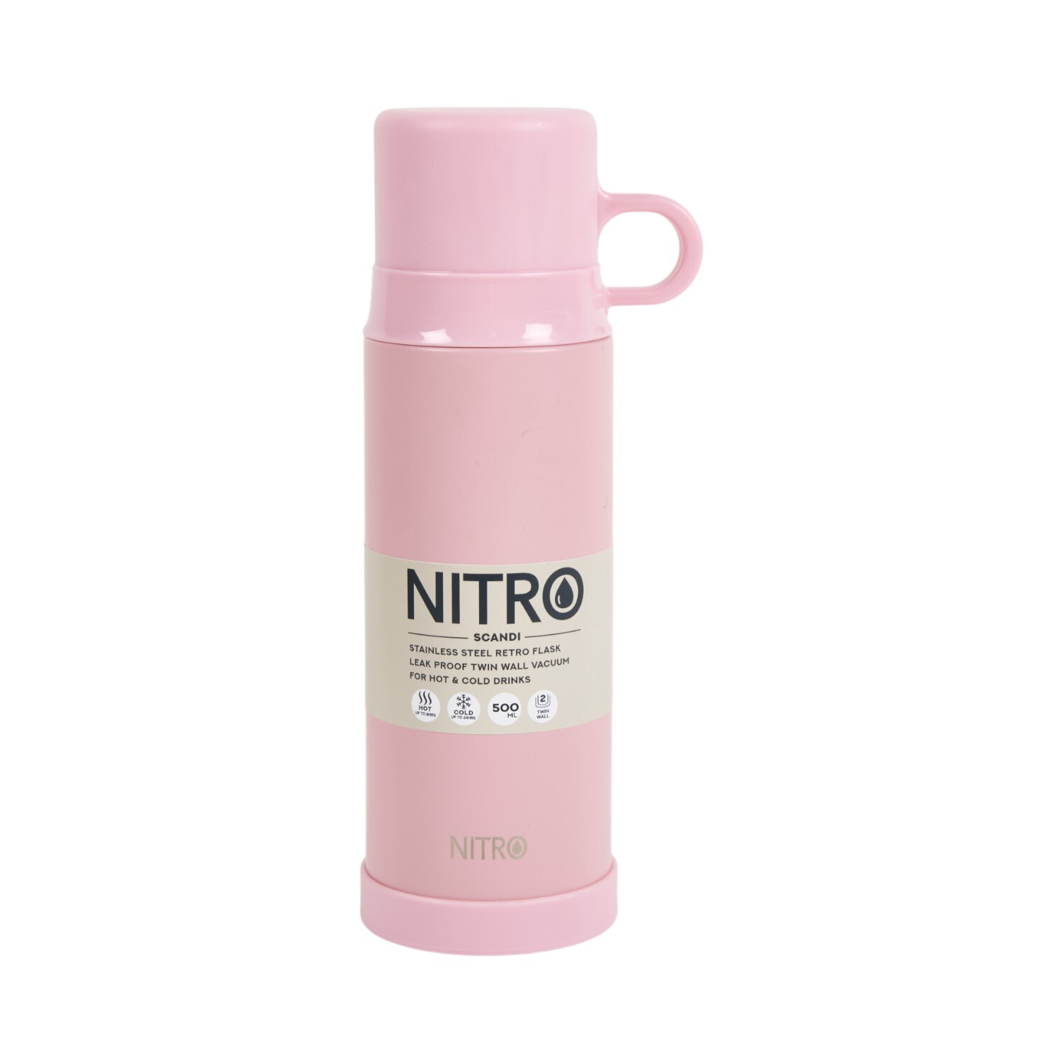 Nitro Scandi Stainless Steel Vacuum Retro Flask Image 11