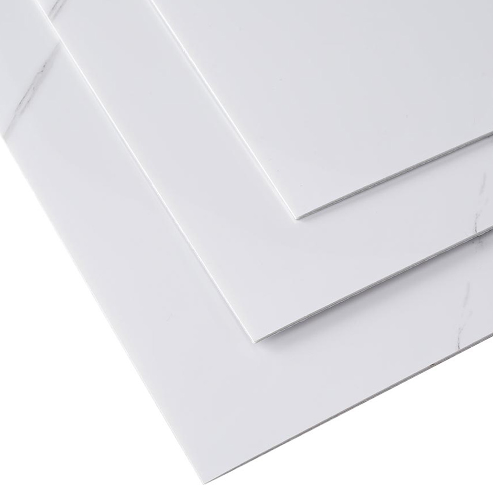 Living and Home Marble Patterned White Self Adhesive PVC Wall Sticker 10 Pack Image 4