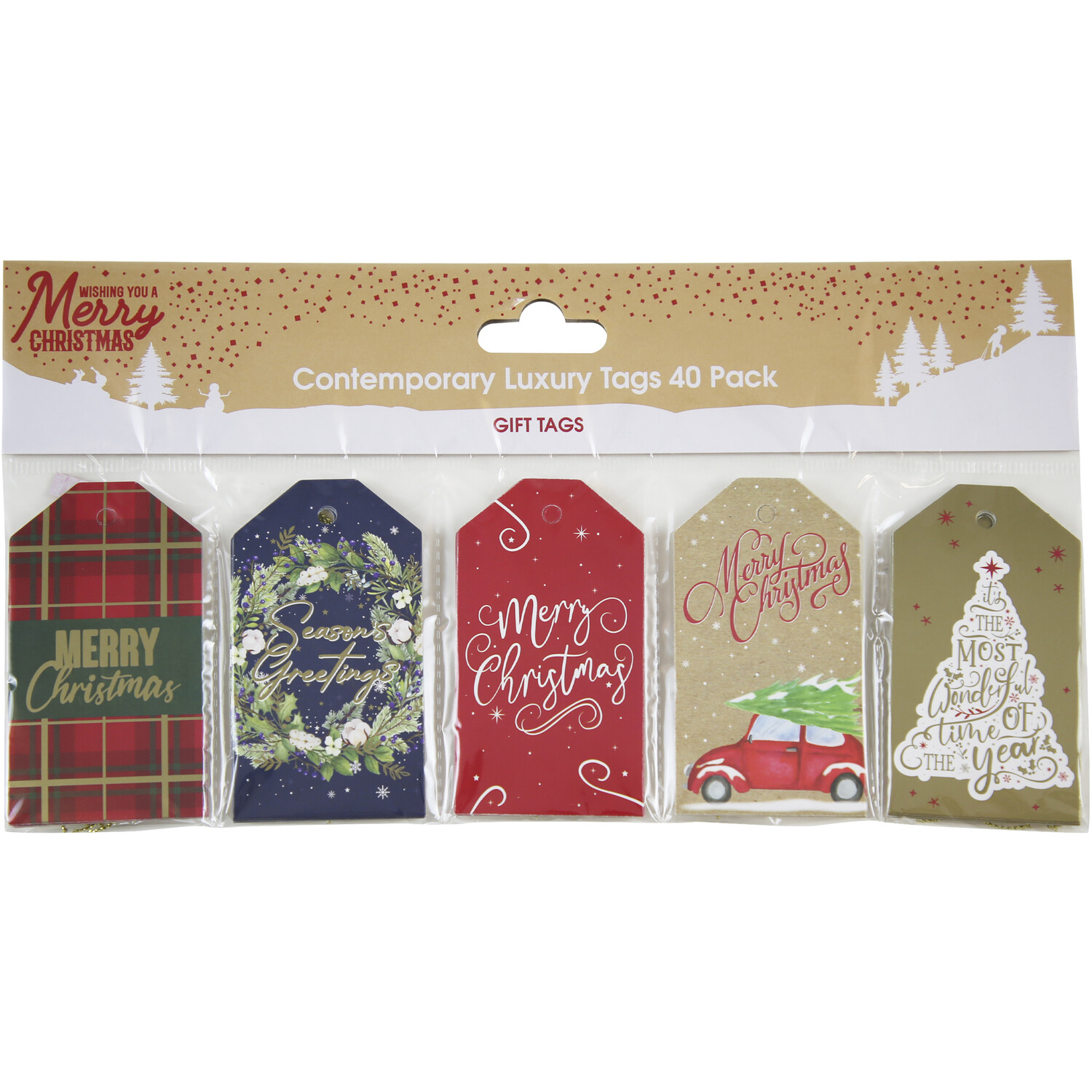 Pack of 40 Contemporary Luxury Christmas Gift Tags Image