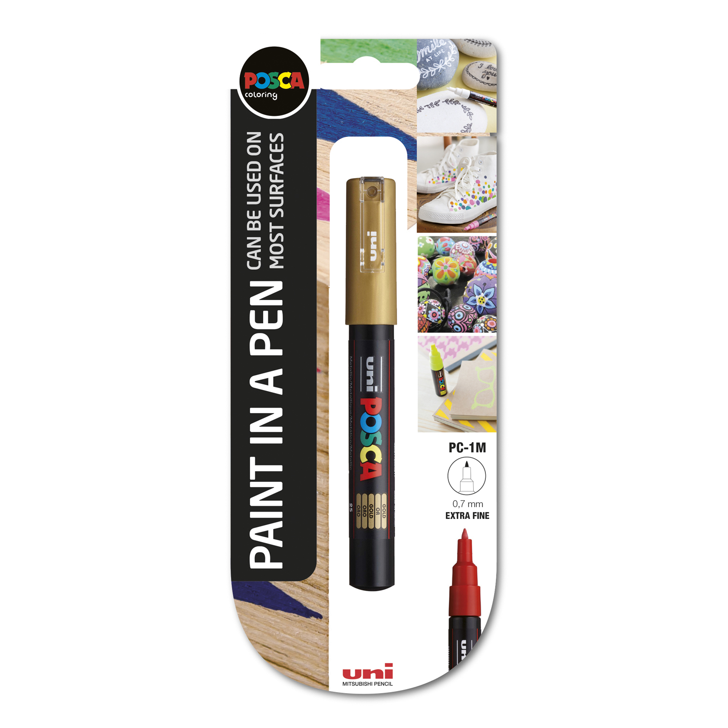 Uni Posca PC-1M Extra Fine Marker Pen - Gold Image
