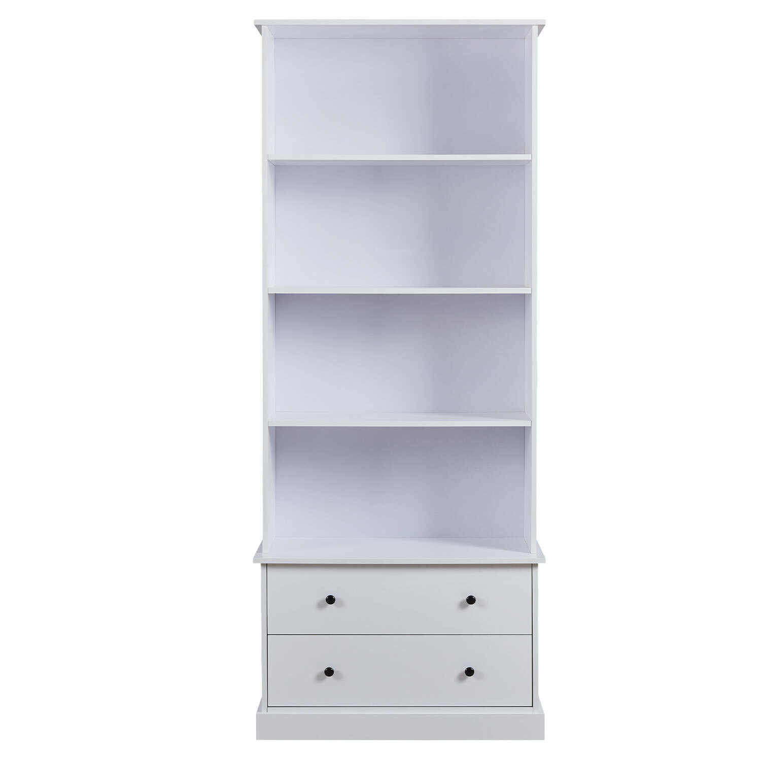 Windsor 2 Drawer 4 Shelf White Bookcase Image 4