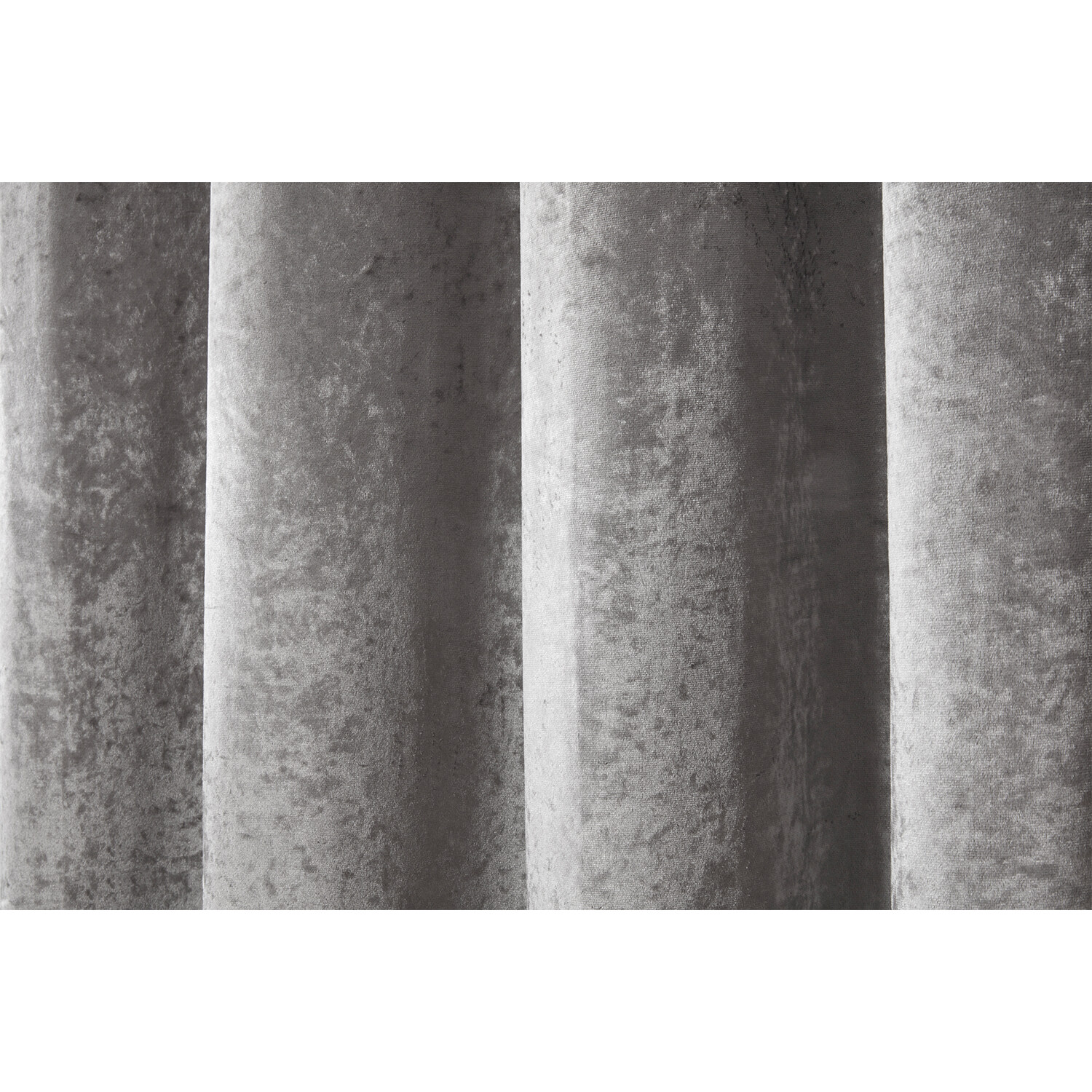 Divante Silver Crushed Velvet Eyelet Curtains 229 x 183cm Image 4