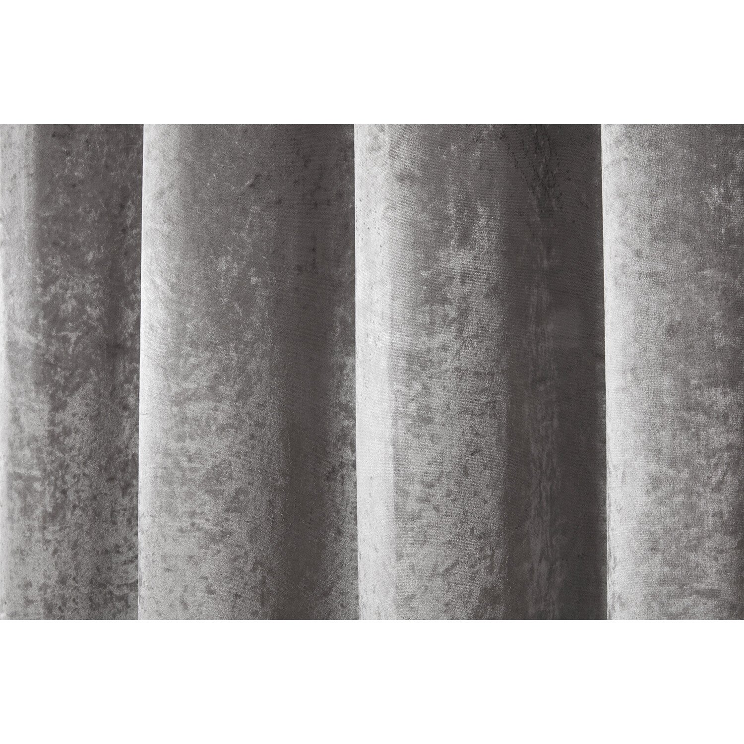 Divante Silver Crushed Velvet Eyelet Curtains 168 x 138cm Image 4