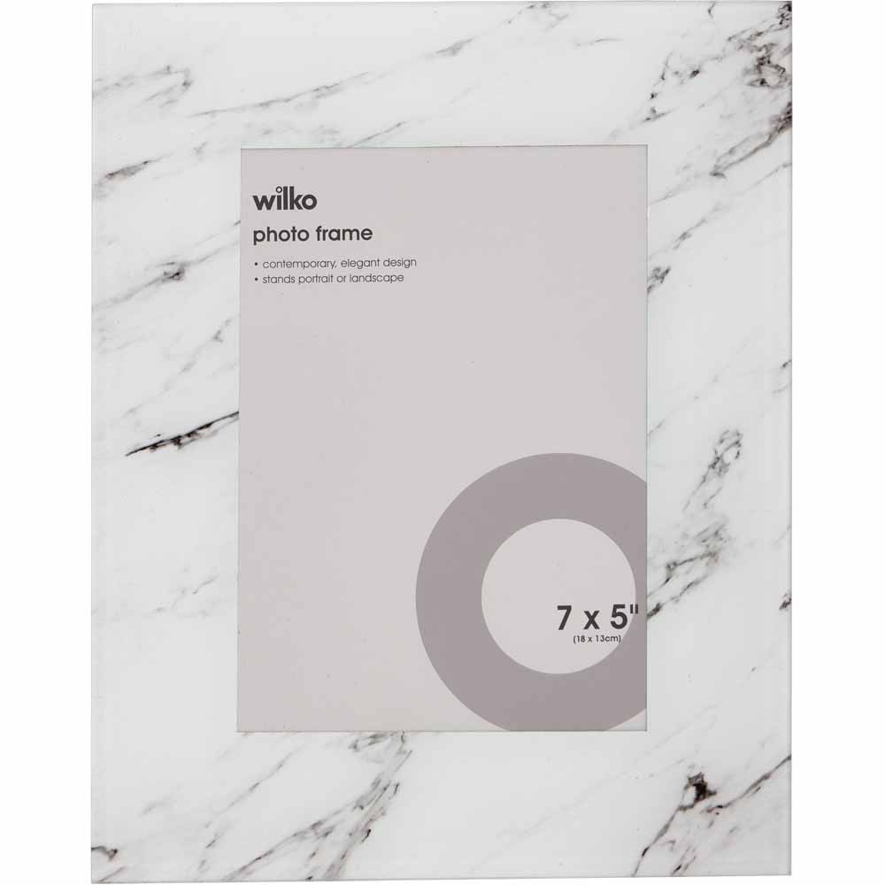 Wilko Marble Glass Photo Frame 7 x 5 Inch Wilko