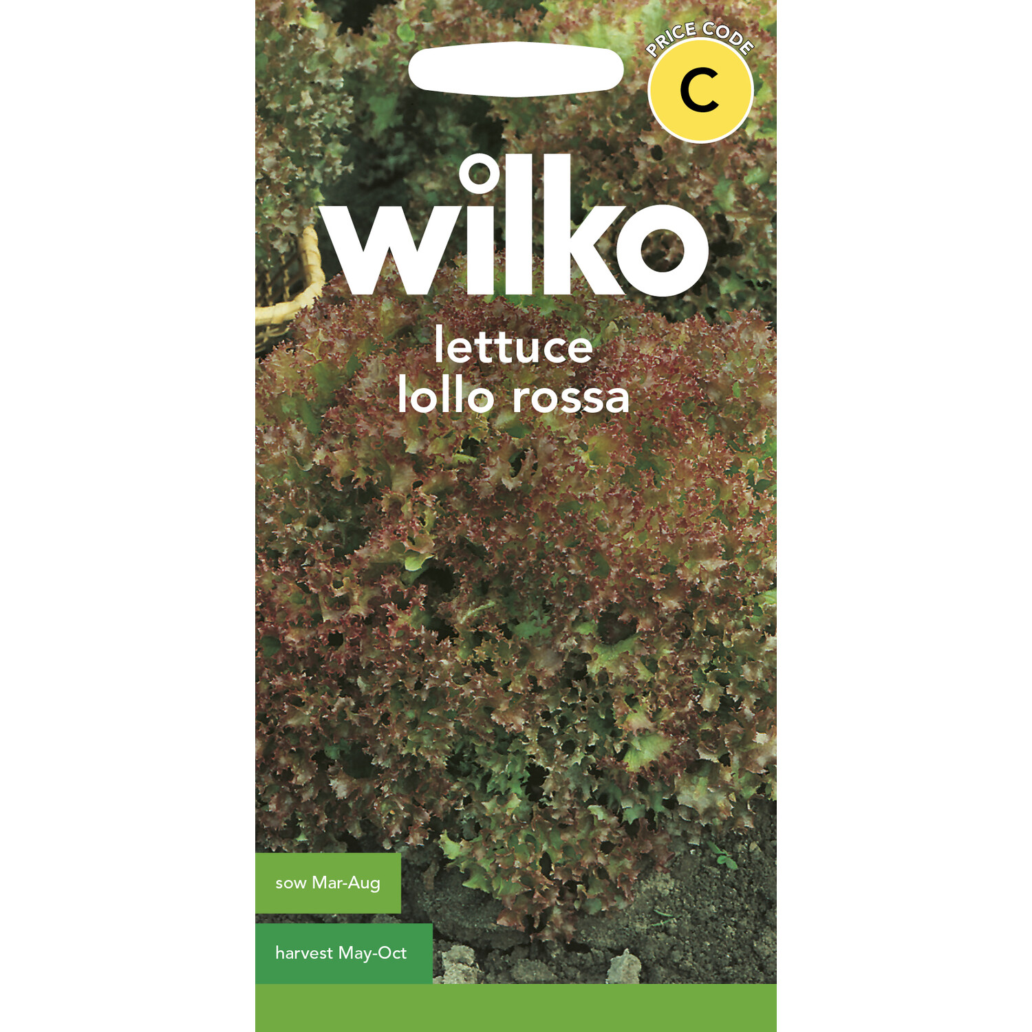 Wilko Lettuce Lolla Rossa Seeds and Green Image 1