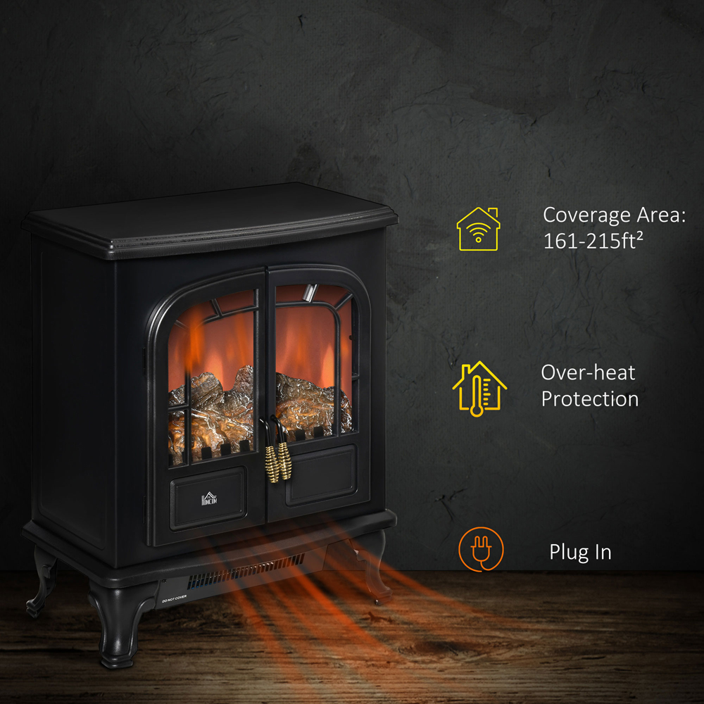 HOMCOM Ava LED Fire Flame Electric Fireplace Heater Image 5