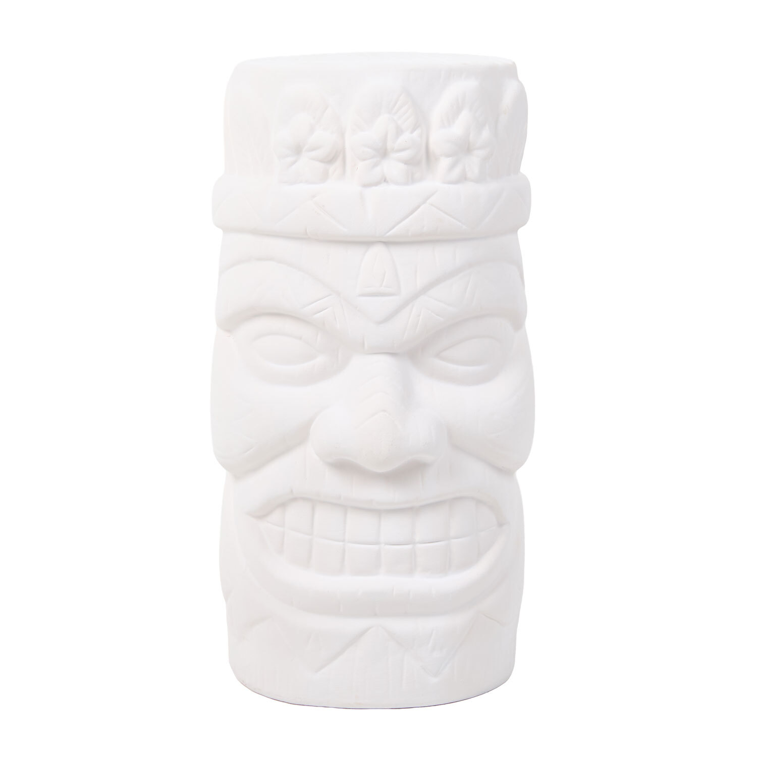 Paint Your Own Ceramic Tiki Head White Image 3