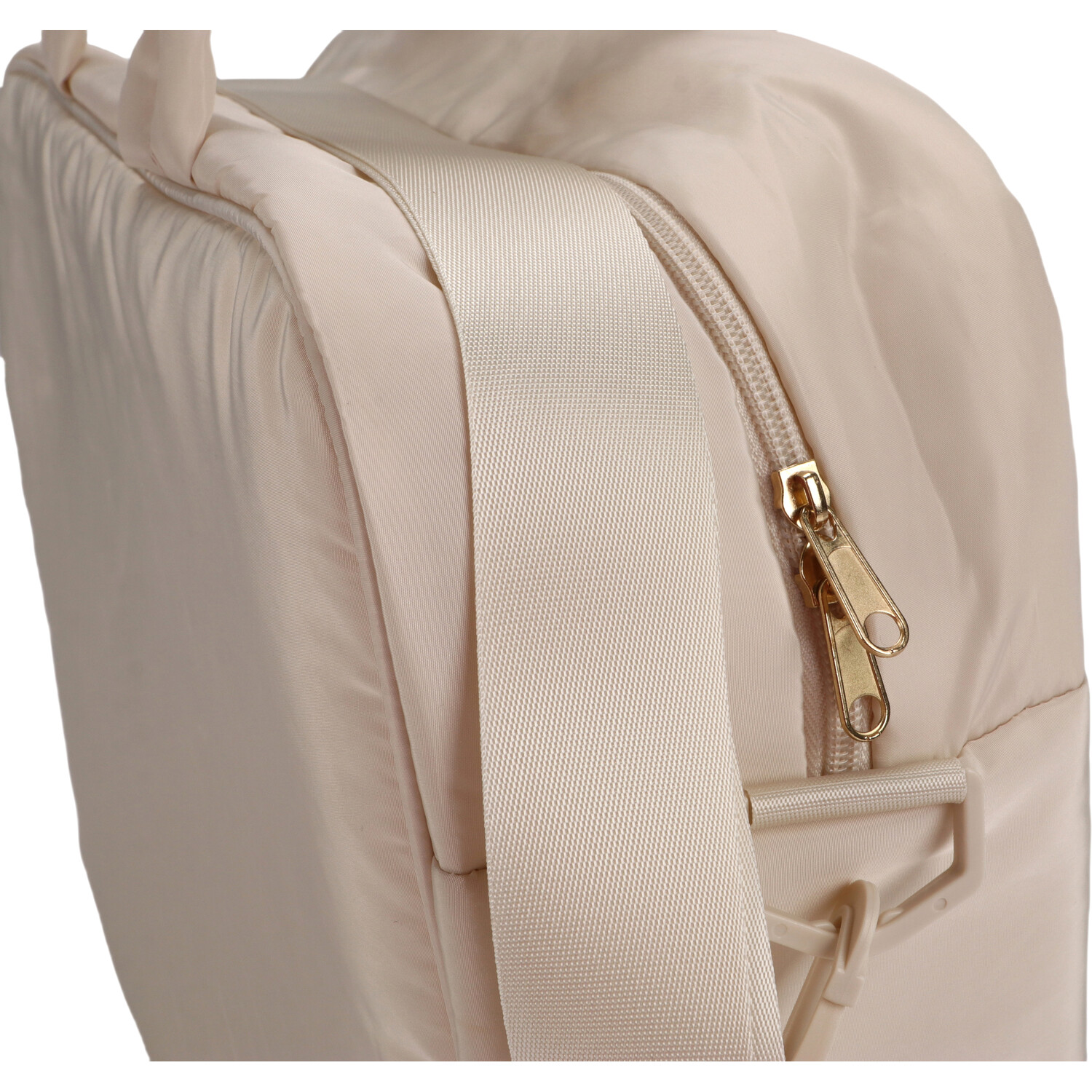 Down Jacket Fabric Travel Bag - Cream Image 3