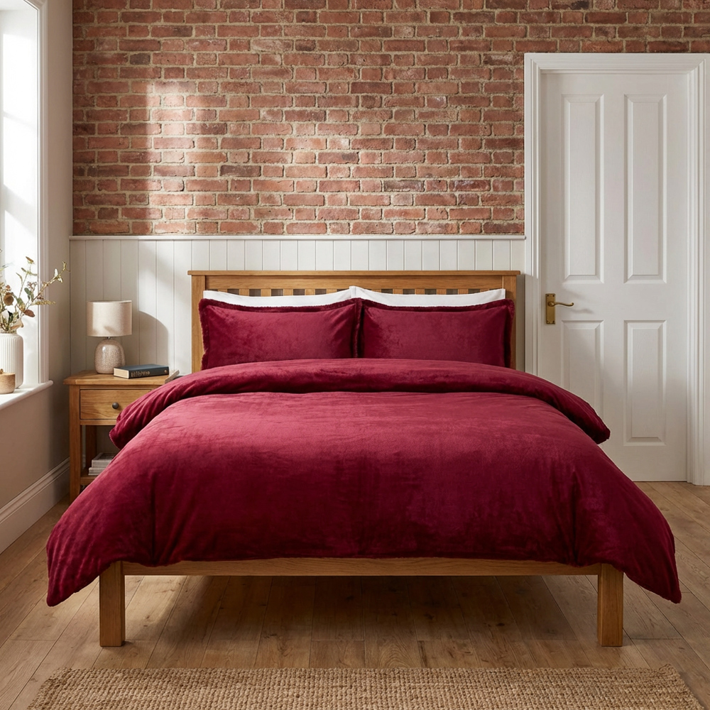Selena Velvet Duvet Set Mulberry Superking Image 8
