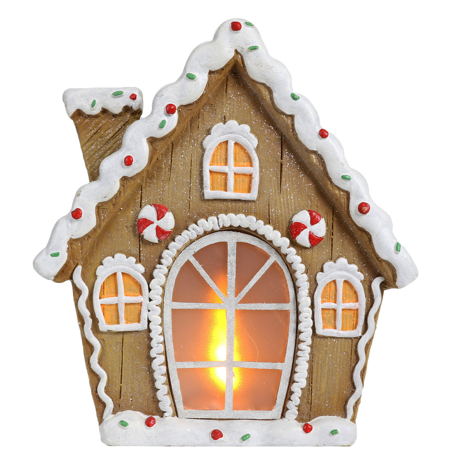 LED Flickering Gingerbread House - Brown Image 3