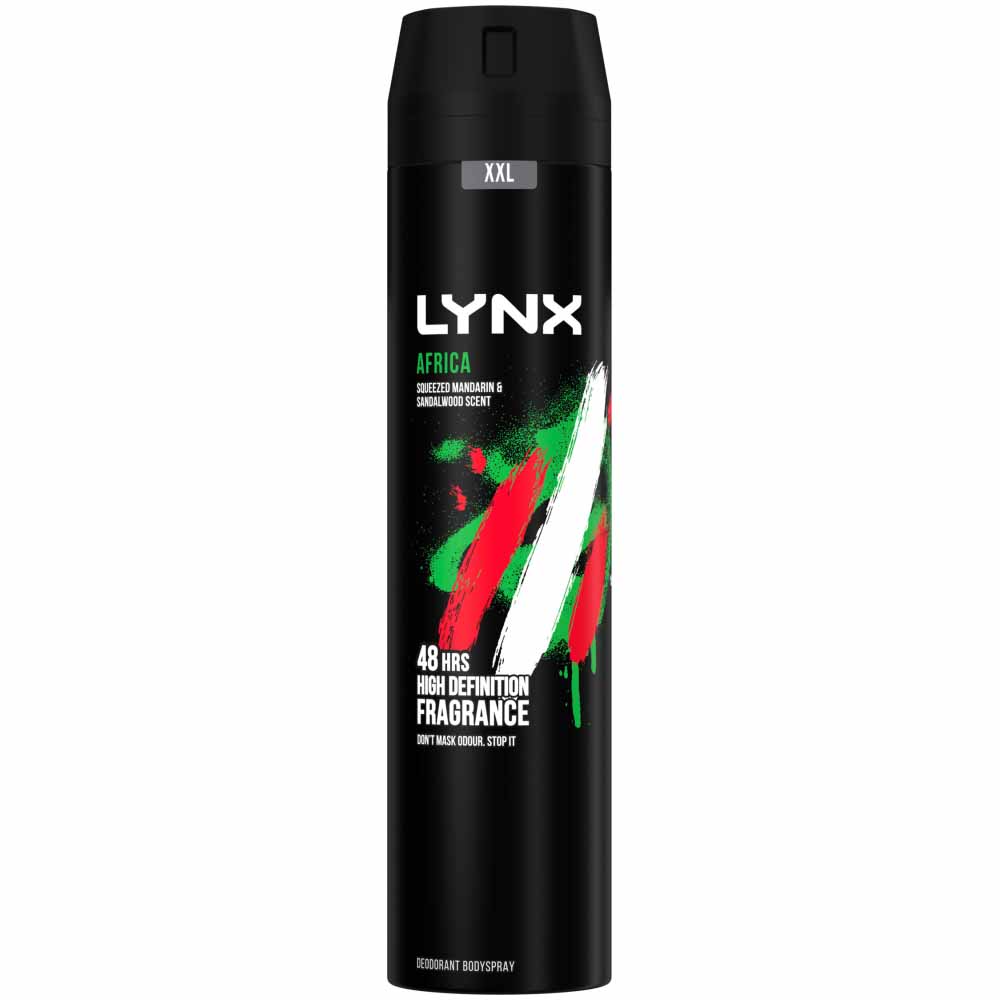 Lynx XXL Africa Mens Deodorant and Bodyspray 250ml Image 1