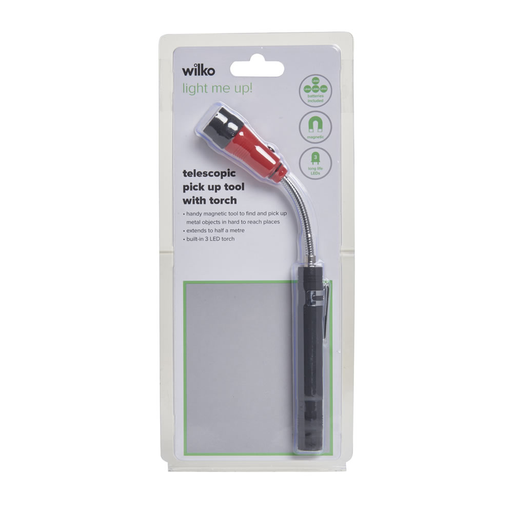 Wilko Magnetic Pick Up Tool with LED Telescopic To rch Image 1