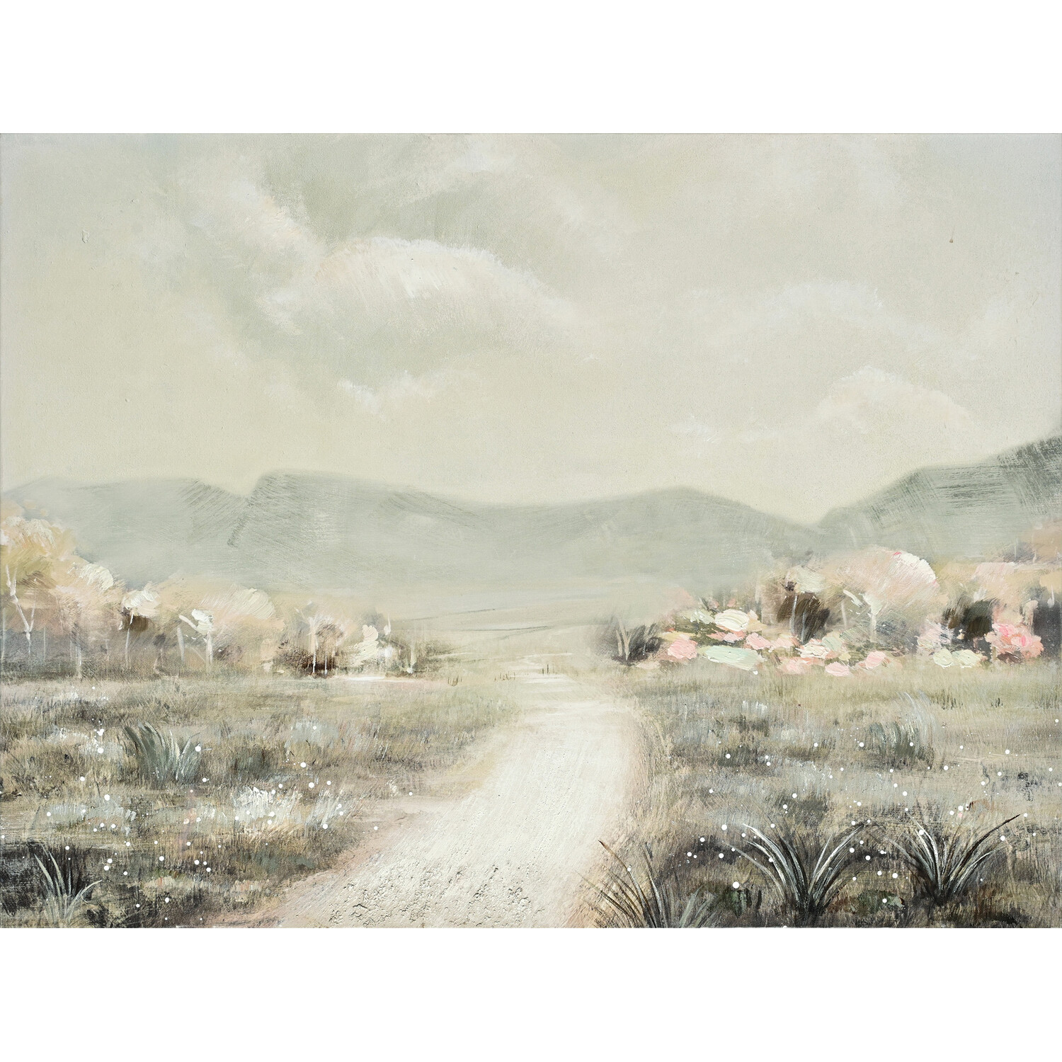 Hand Painted Country Walk Canvas - Grey Image