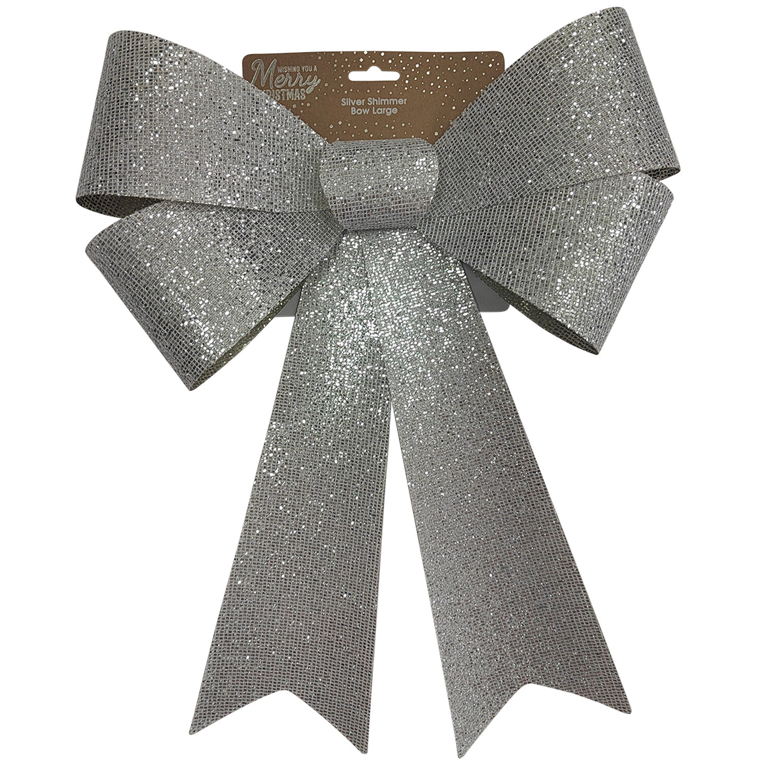 Silver Shimmer Bow Large - Silver Image 1