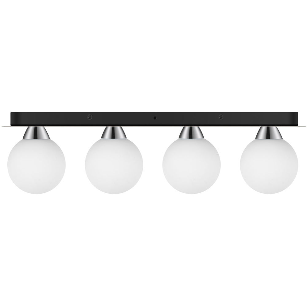 Cosylyte Bowen Bathroom 4 Light Classic Opal Glass Chrome Ceiling Flush Light Image 1