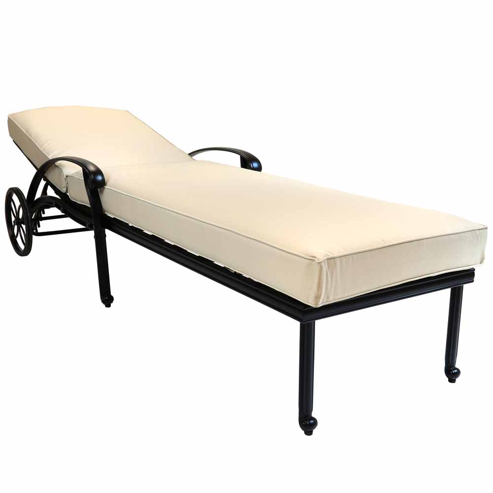 Charles Bentley Black Cast Aluminium Sun Lounger Image 4